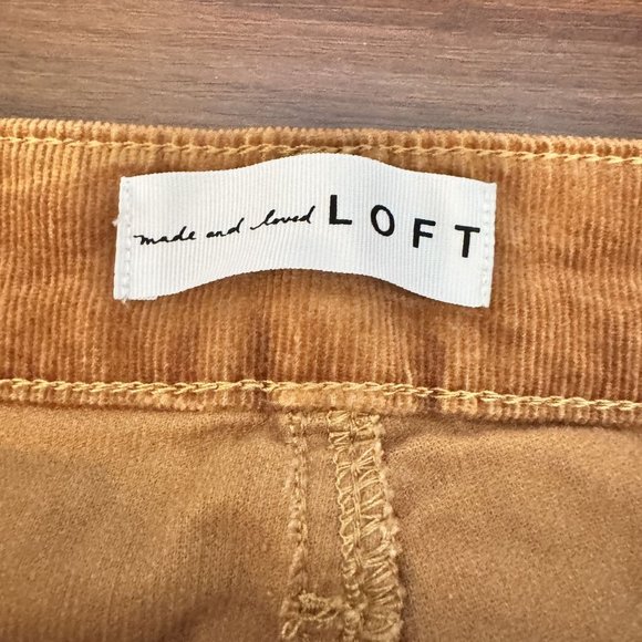 Loft Womens Peachy Orange Curvy High Skinny Corduroy Pants Size 10 Super‎ Soft - Picture 3 of 9